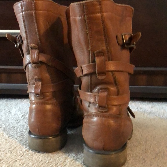 Steve Madden Banditt buckle leather combat boots - Picture 3 of 4